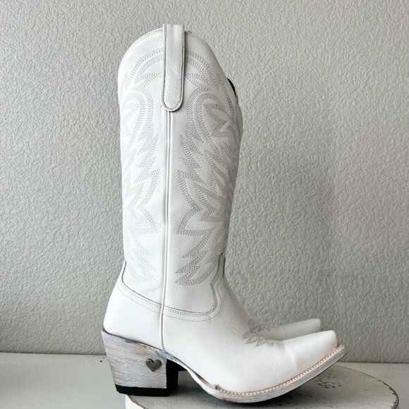 Lane MEGAN MORONEY Smokeshow Womens Cowboy Boots 9 White Western Cowgirl Tall - Picture 2 of 14